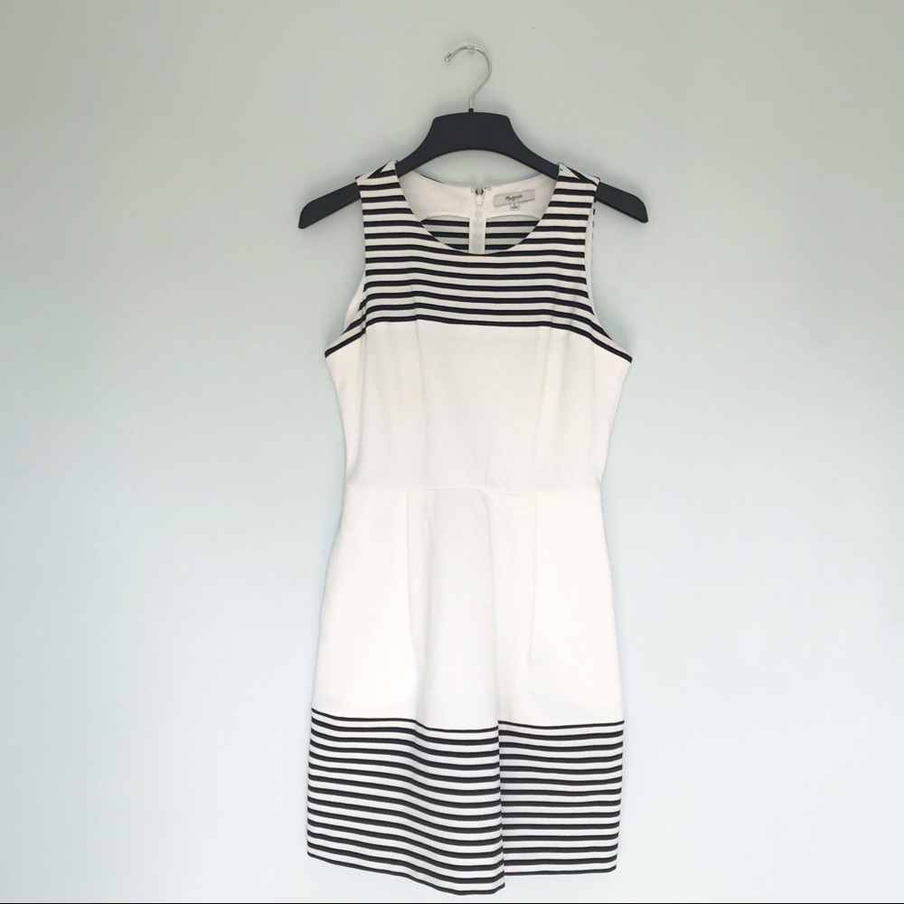 Madewell Sleeveless Ivory & Black Dress Small